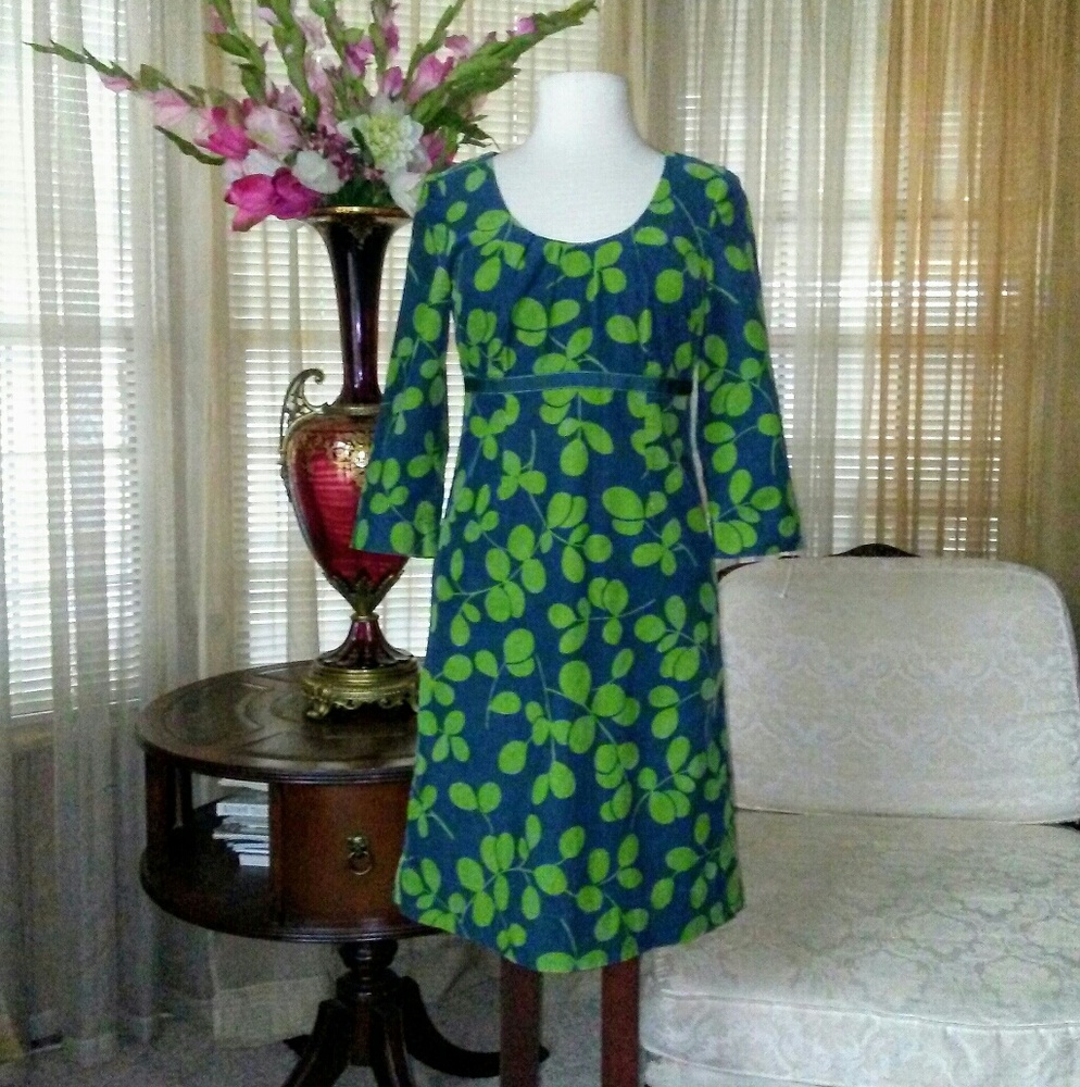 Boden corduroy green dress